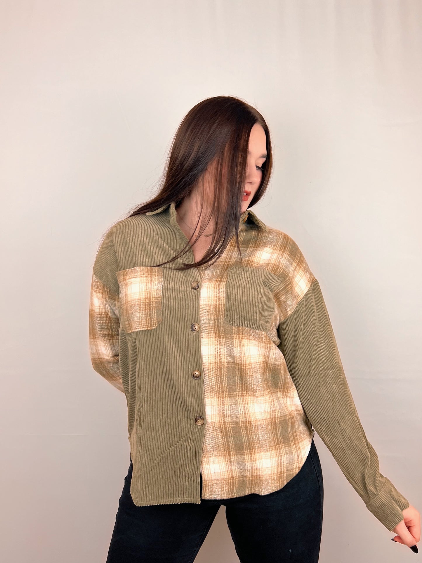 Plaid Olive Shacket