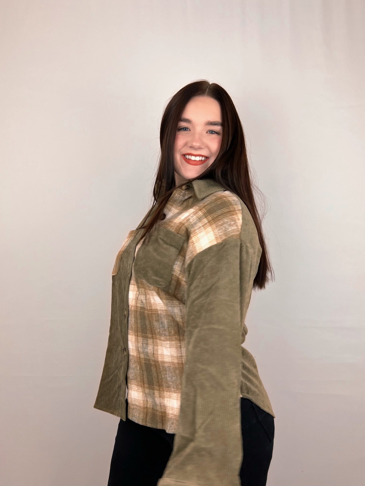 Plaid Olive Shacket