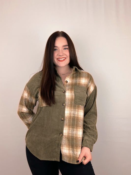 Plaid Olive Shacket