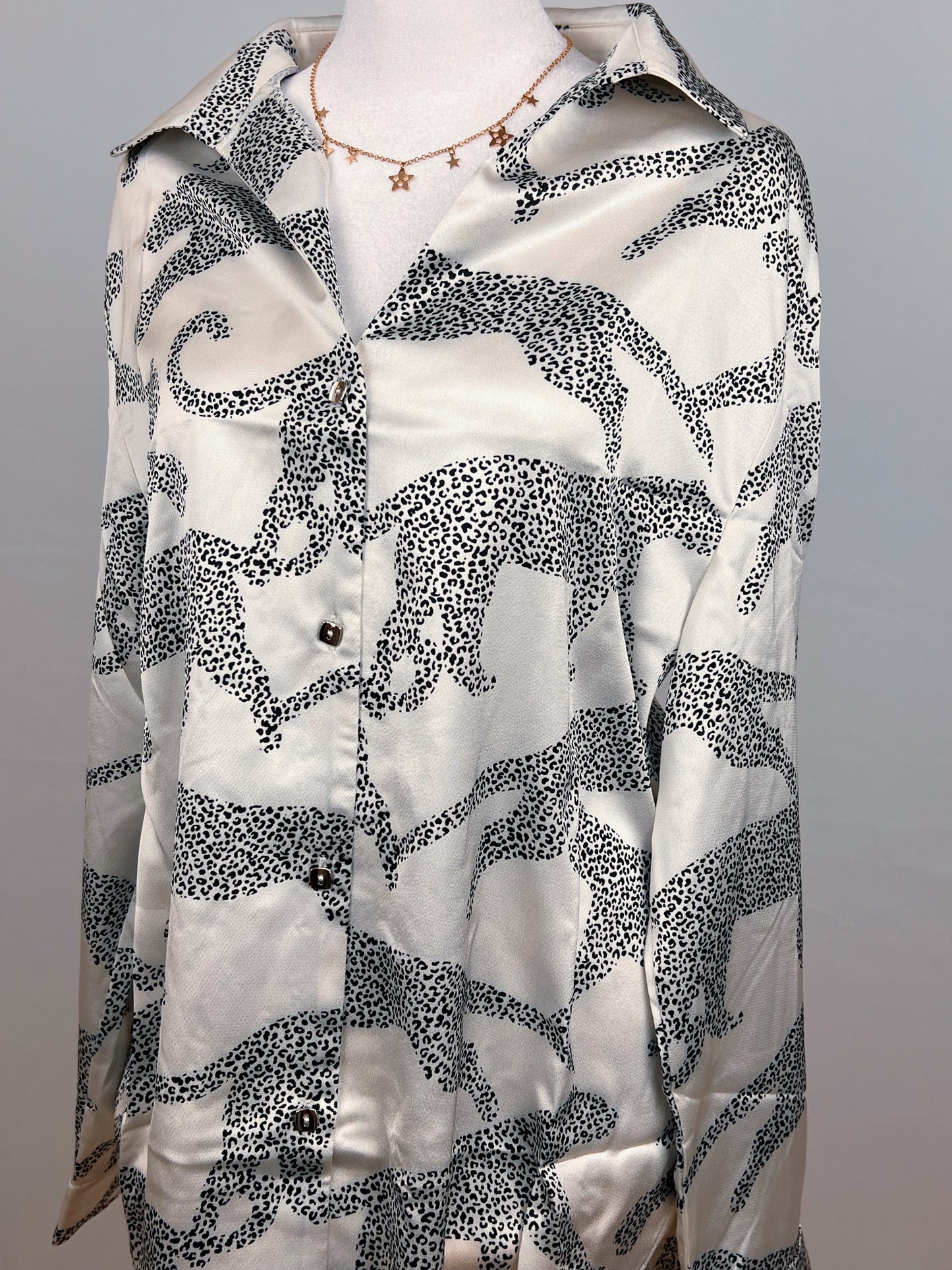 Ivory Leopard Blouse