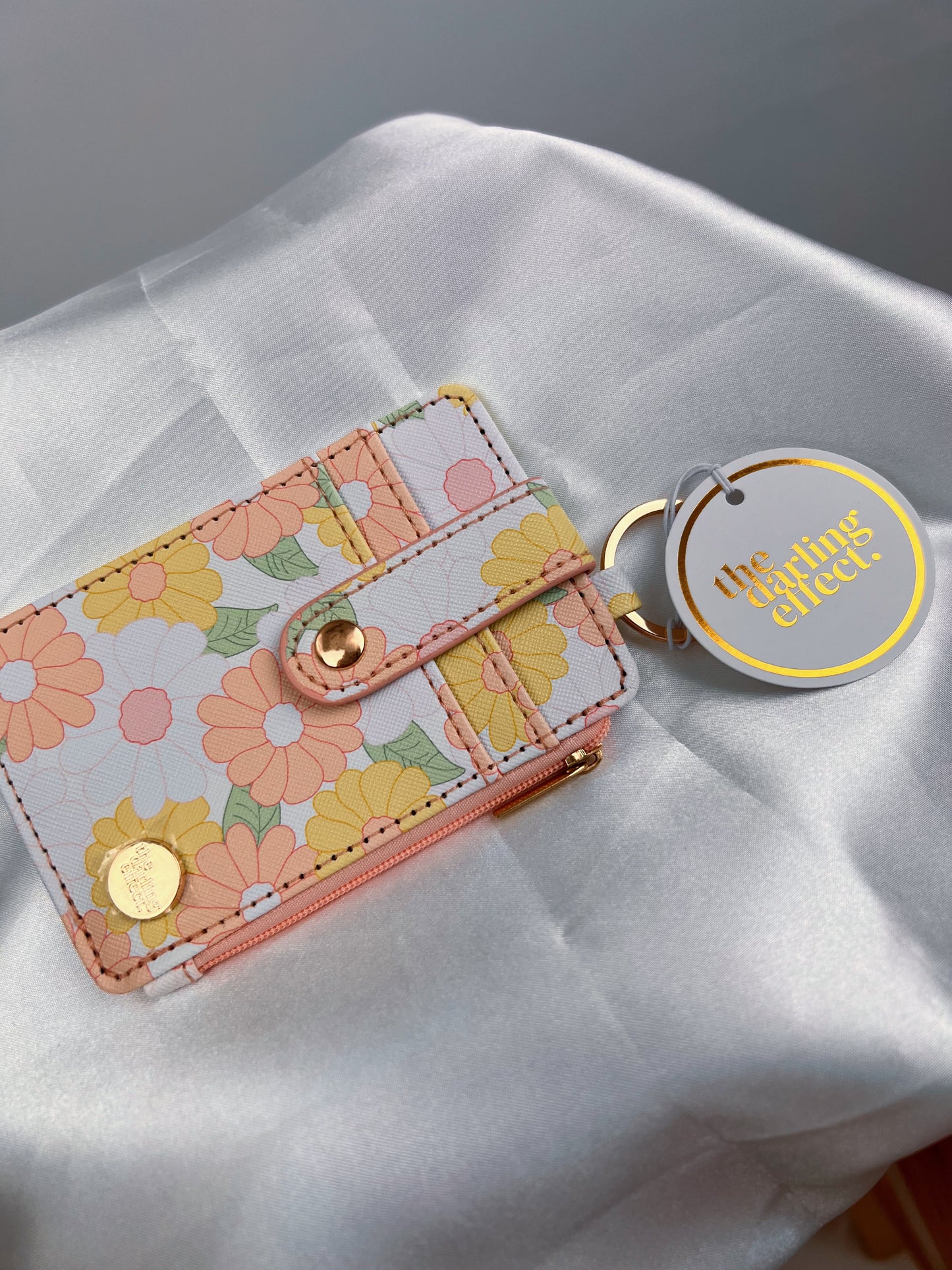 Pastel Floral Keychain Wallet