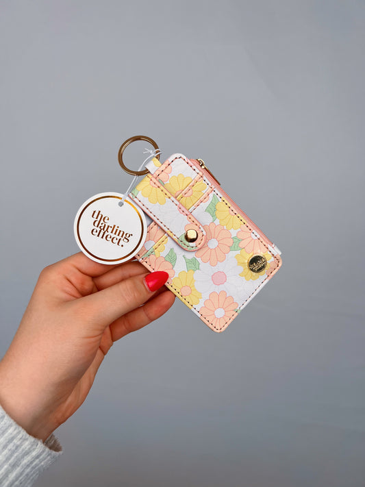 Pastel Floral Keychain Wallet