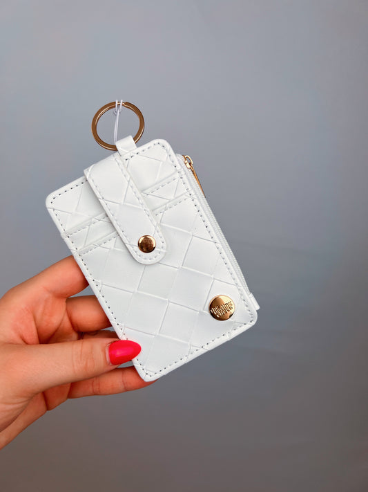 White Keychain Wallet