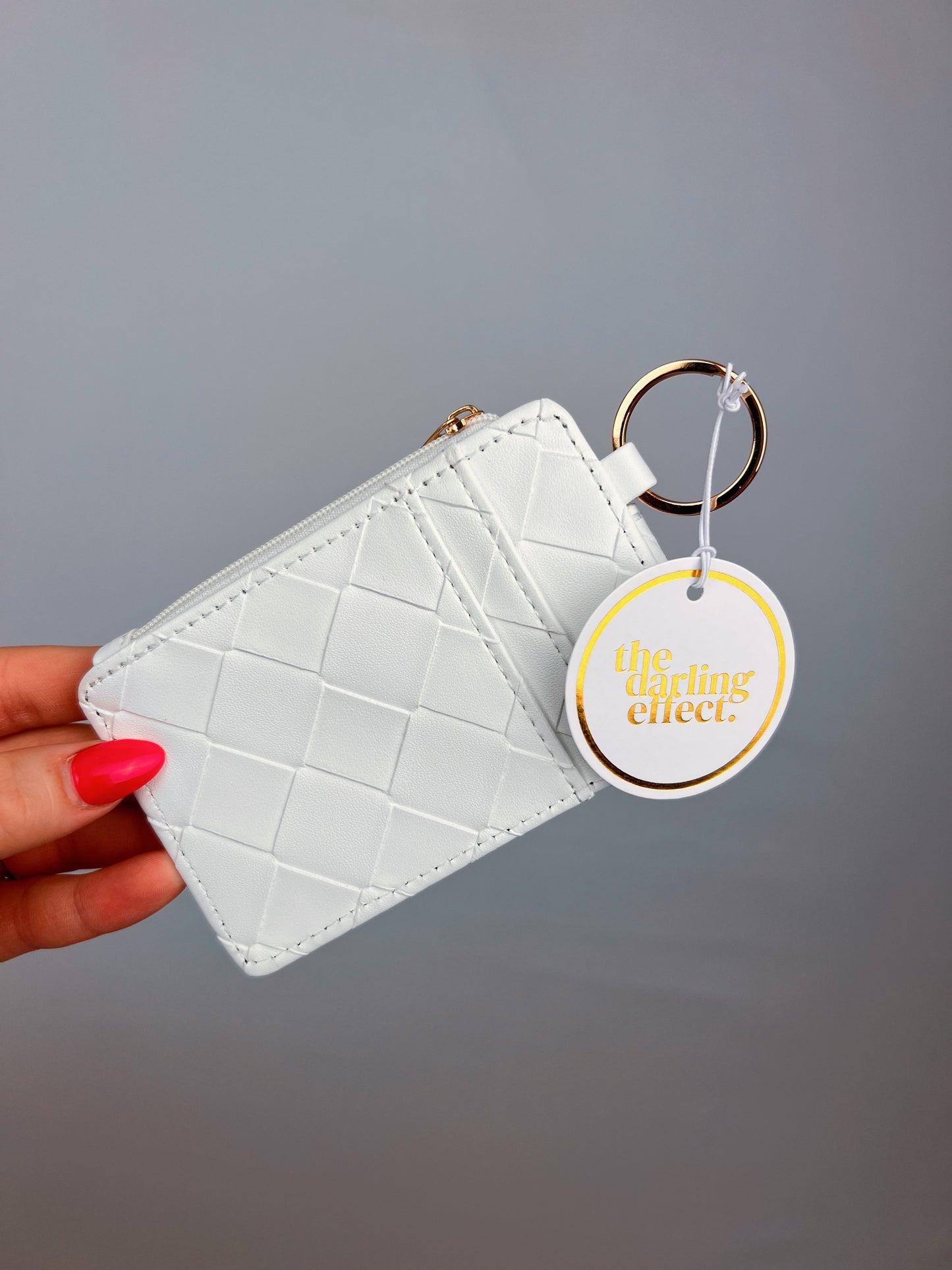 White Keychain Wallet