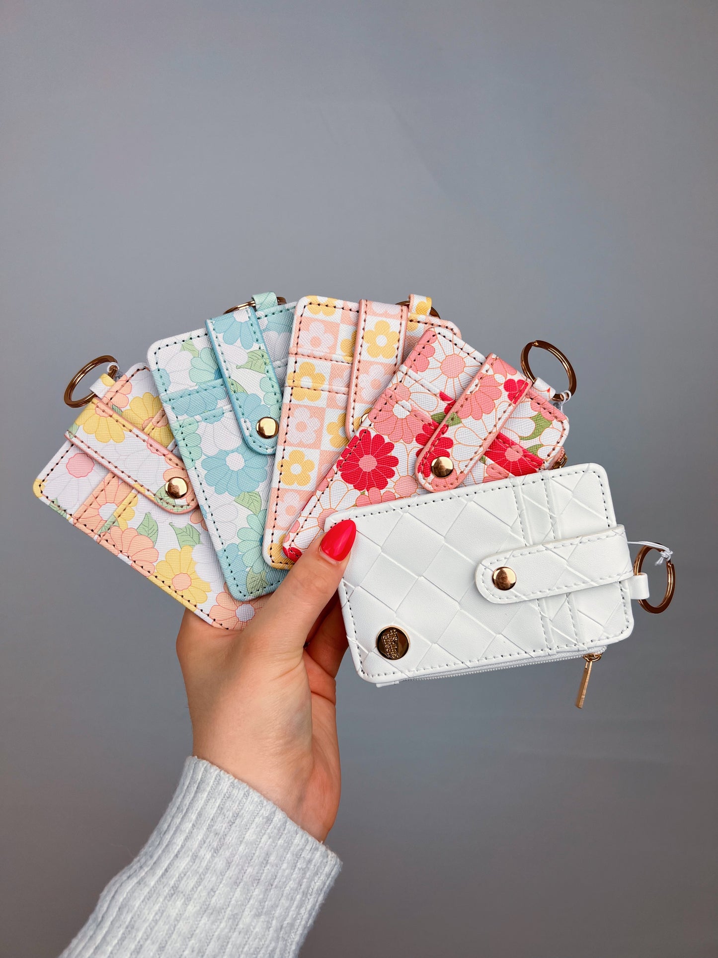 Pastel Floral Keychain Wallet