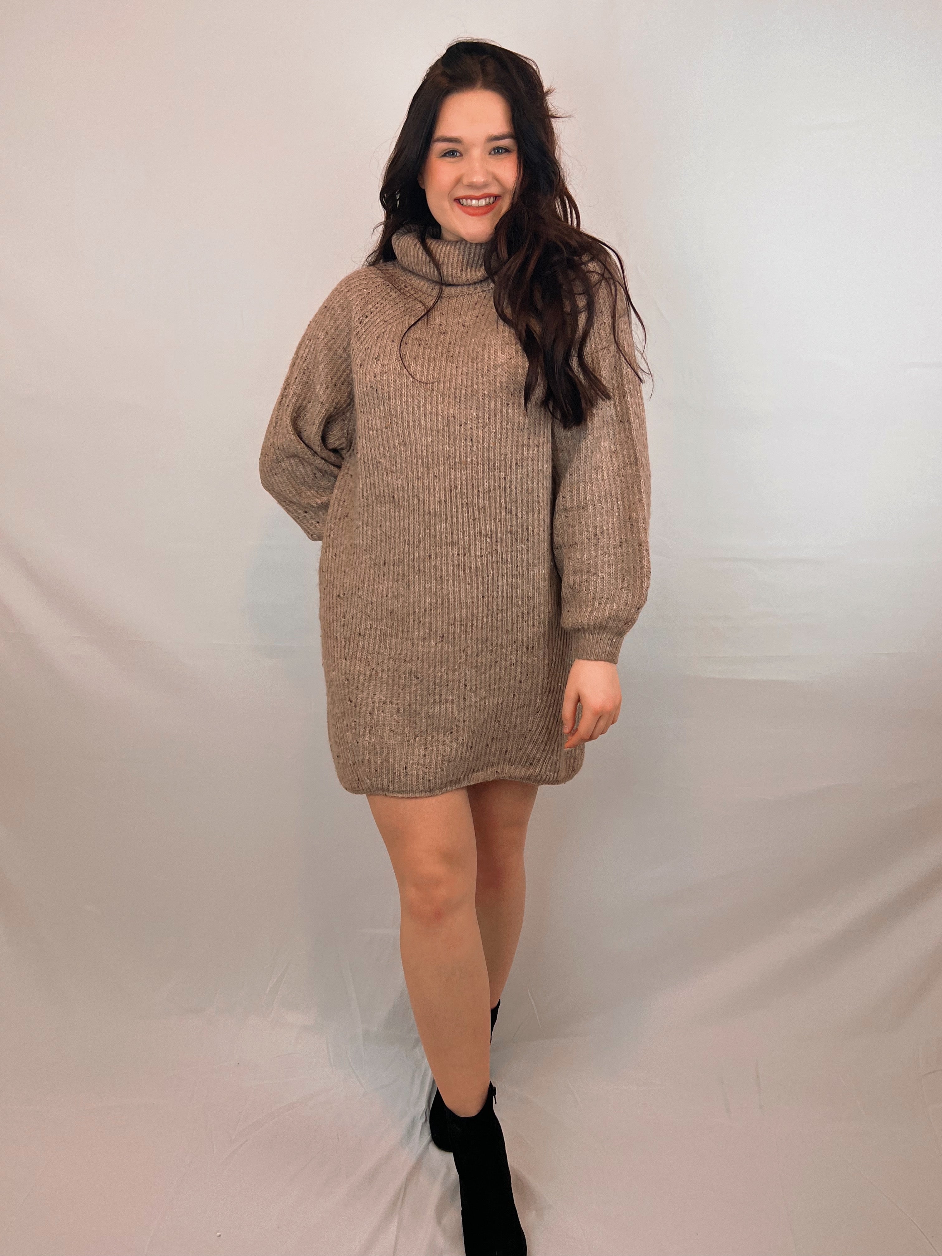 Chunky Turtleneck Sweater Dress