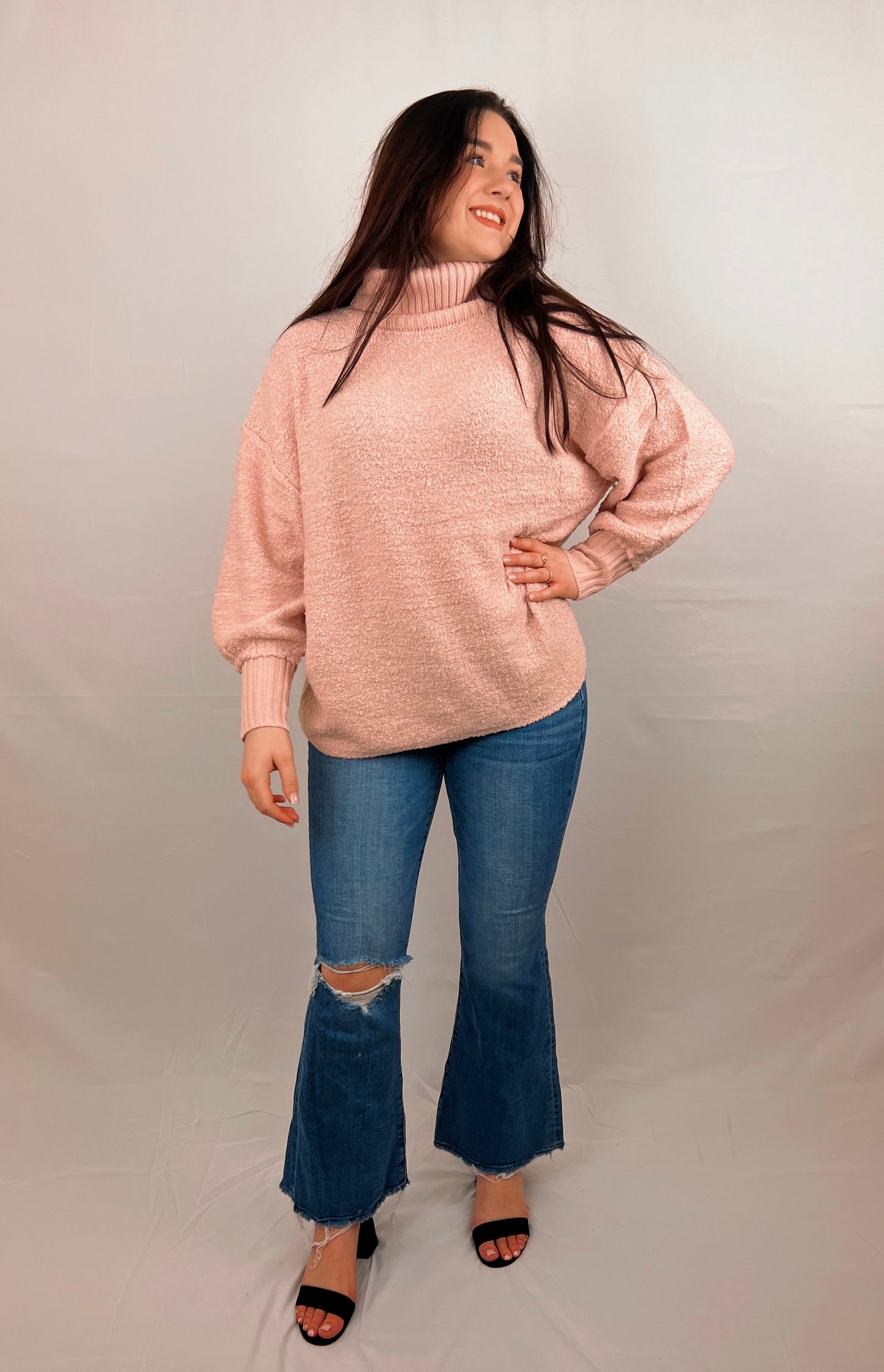 Blush Turtleneck Sweater