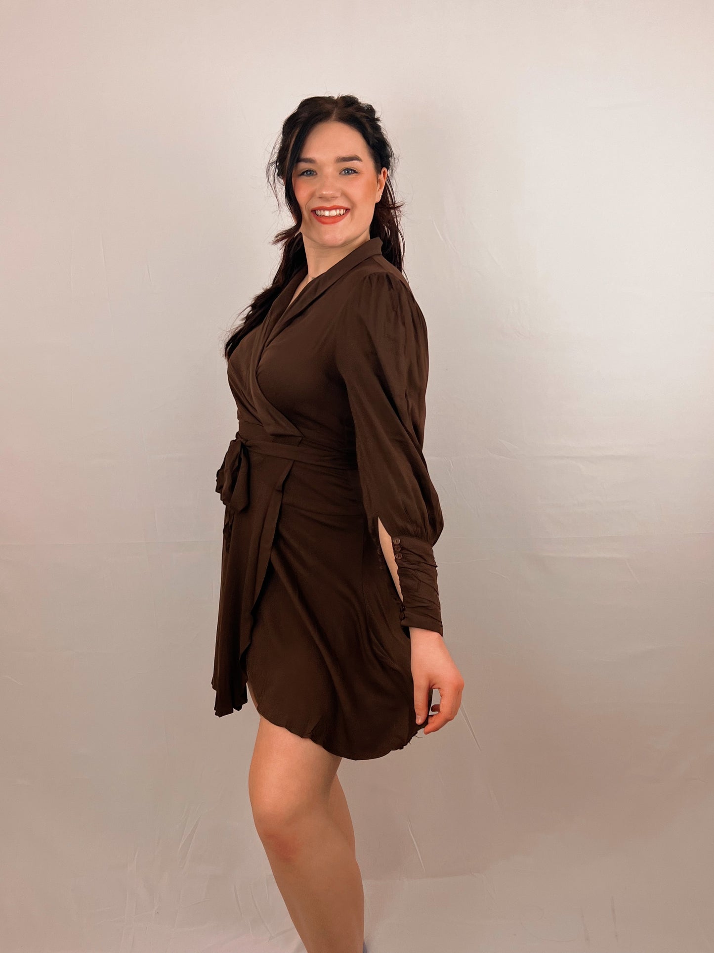 Hot Cocoa Wrap Flare Dress