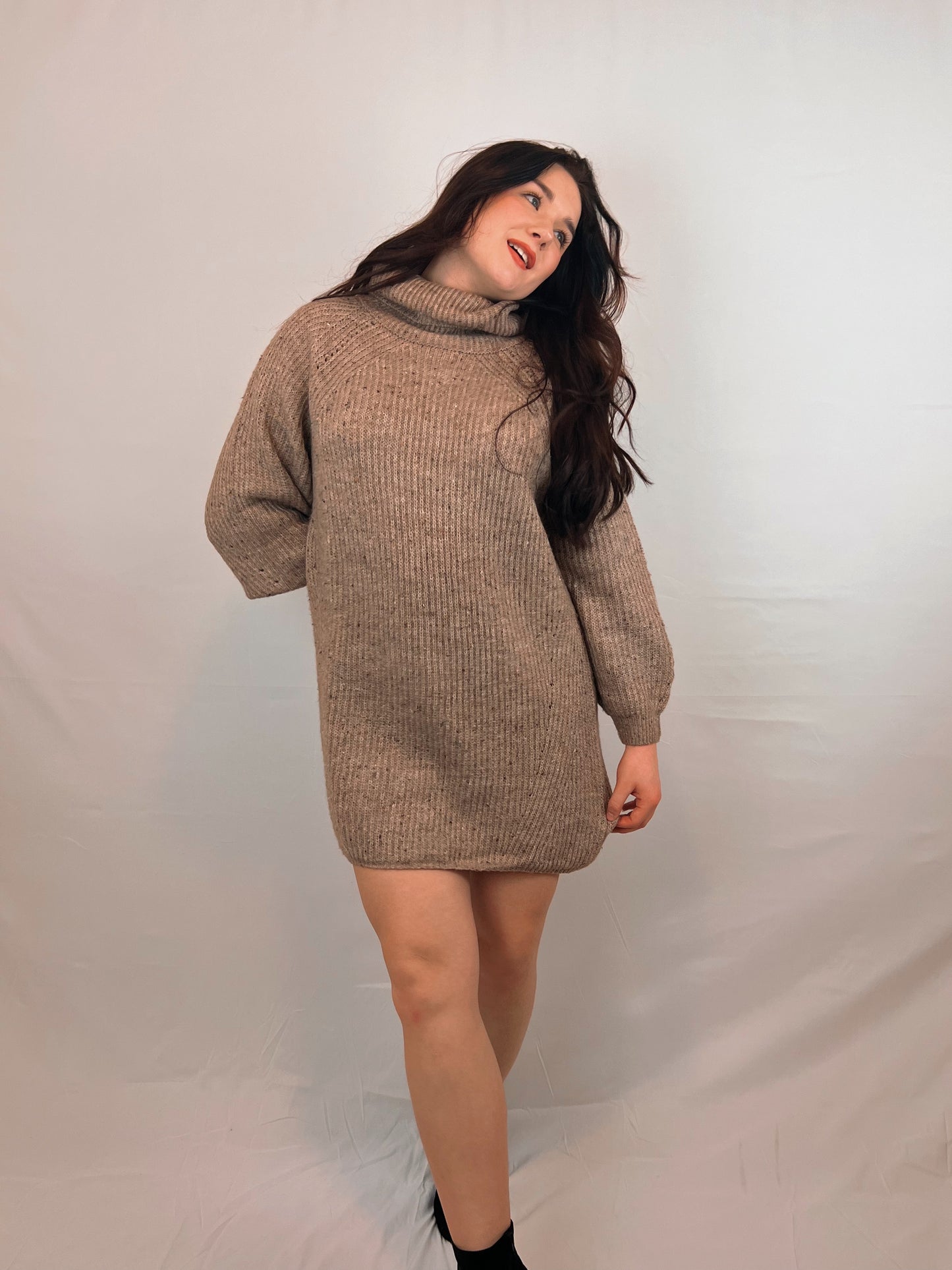 Chunky Turtleneck Sweater Dress