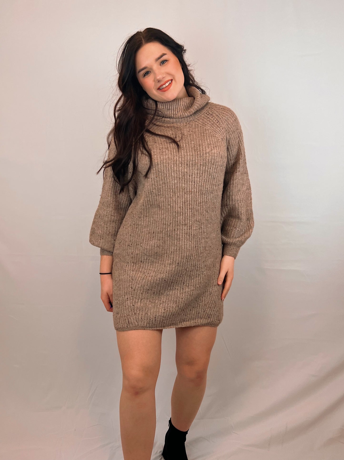 Chunky Turtleneck Sweater Dress