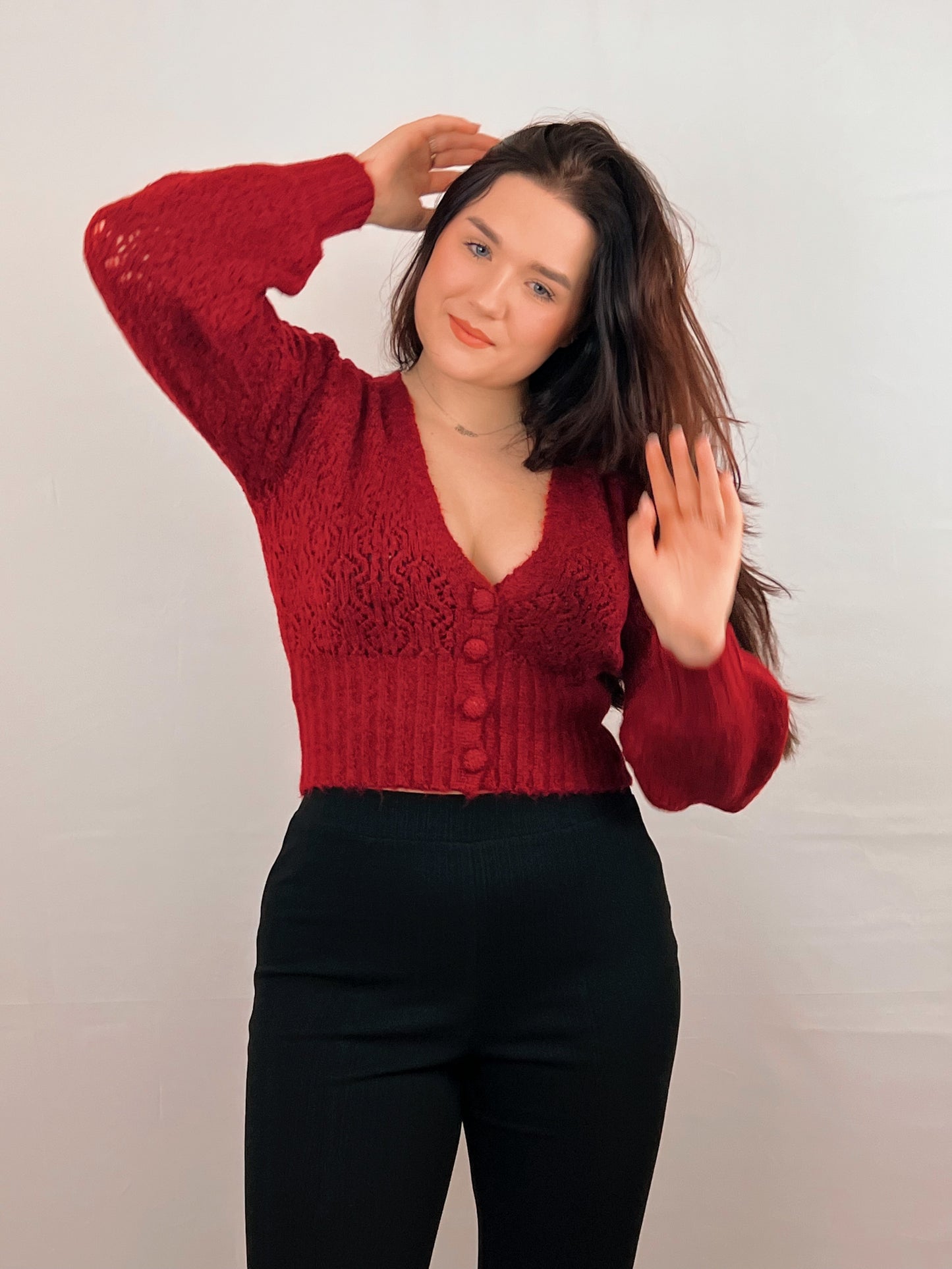 Queen of Hearts Cropped Sweater