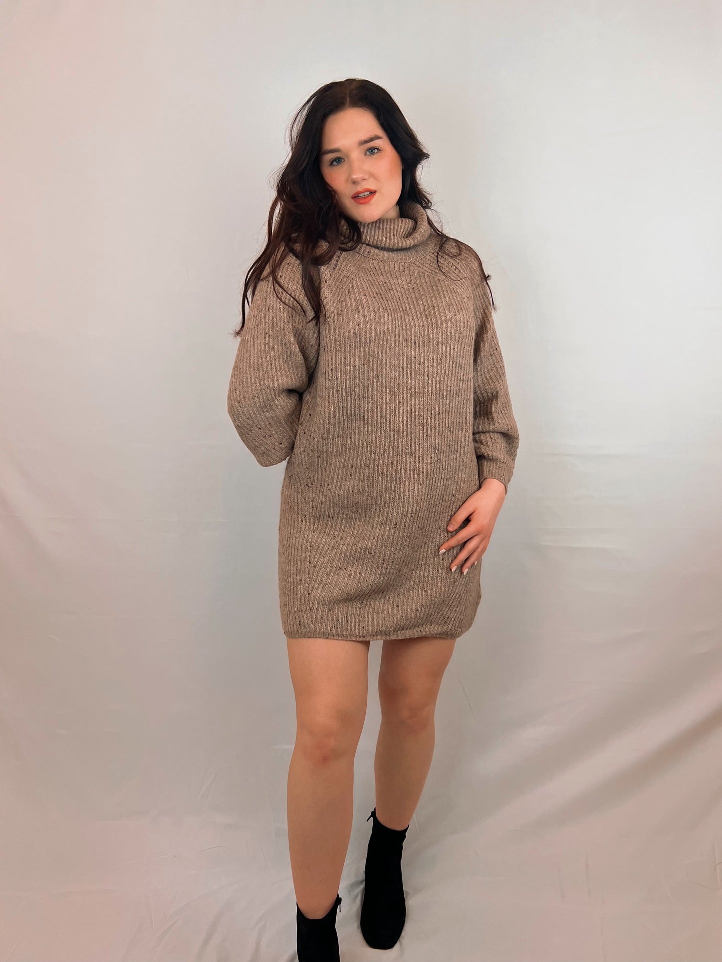 Chunky Turtleneck Sweater Dress