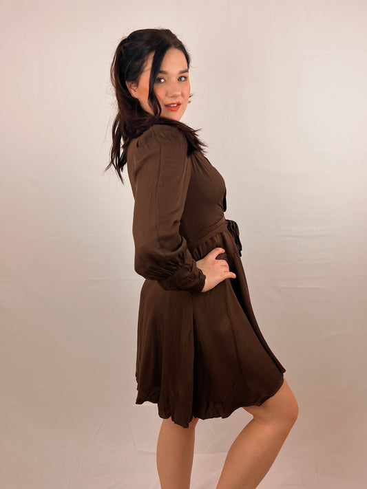 Hot Cocoa Wrap Flare Dress