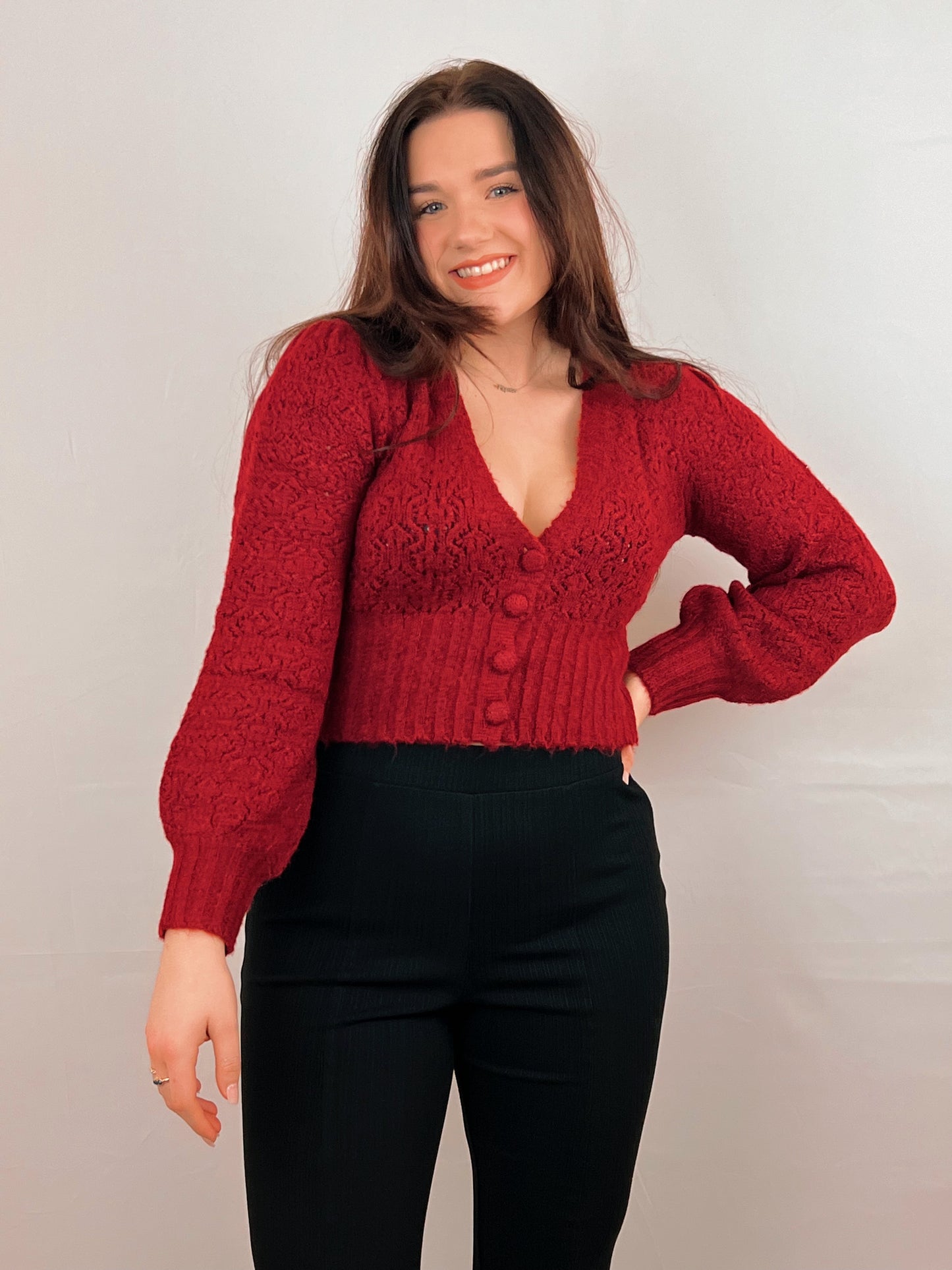 Queen of Hearts Cropped Sweater